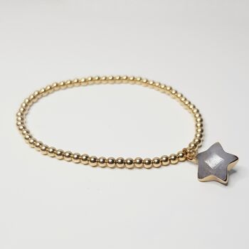 Bracelet Charm Étoile Labradorite - Plaqué Or 1