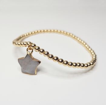 Bracelet Charm Étoile Labradorite - Plaqué Or 5