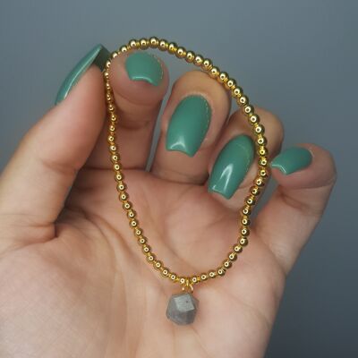 Bracciale con ciondoli in labradorite - Placcato in oro