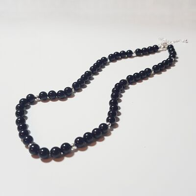Onyx Full Necklace - Silver Plated