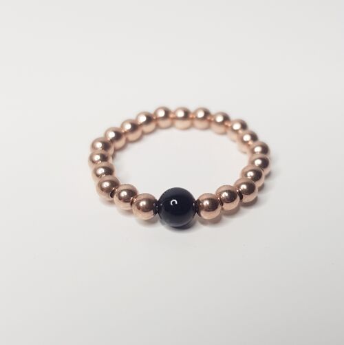 Onyx Ring - Rose Gold Filled