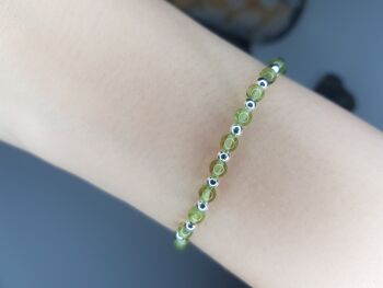 Bracelet Dainty Péridot - Plaqué Argent 2