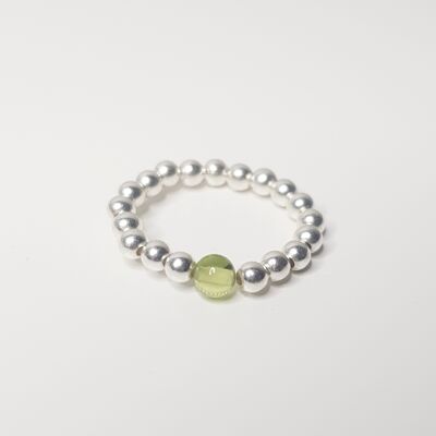 Anillo de peridoto - Plata de ley