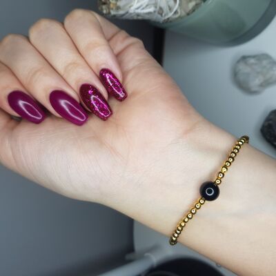 Onyx Single Dainty Bracelet - Gold Filled