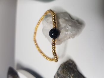 Bracelet Délicat Onyx - Plaqué Or 2