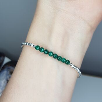 Bracelet Malachite Dainty - Argent Sterling 2