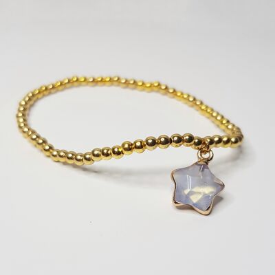 Bracelet Charm Étoile Opalite - Plaqué Or