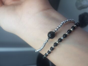 Ensemble de bracelets Onyx Stacker - Argent sterling 1