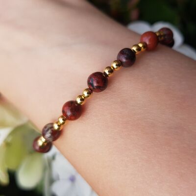 Poppy Jasper Classic Bracelet - Gold Filled