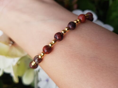 Poppy Jasper Classic Bracelet - Gold Plated