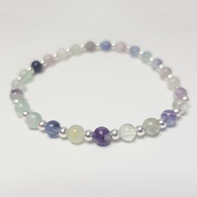 Bracciale Dainty Fluorite Arcobaleno - Argento Sterling