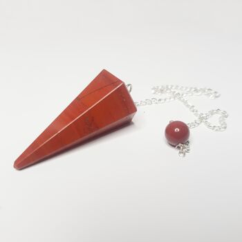 Pendule en cristal de jaspe rouge 1