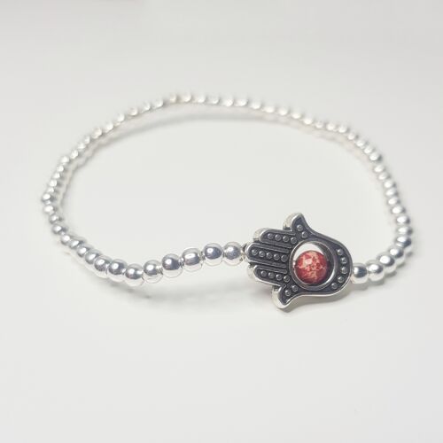 Red Jasper Hamsa Hand Bracelet