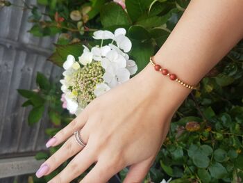 Bracelet Triple Cristal Jaspe Rouge - Gold Filled 4