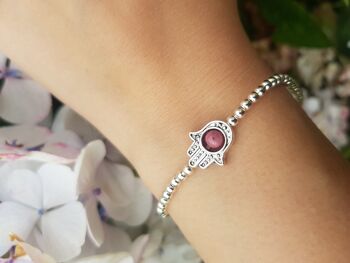 Bracelet Main Hamsa Rhodonite 2