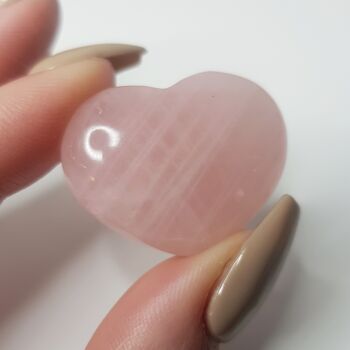 Coeur en cristal de quartz rose 3