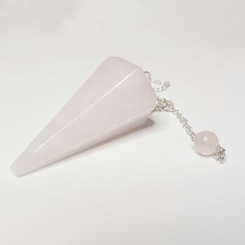 Pendule en cristal de quartz rose 1