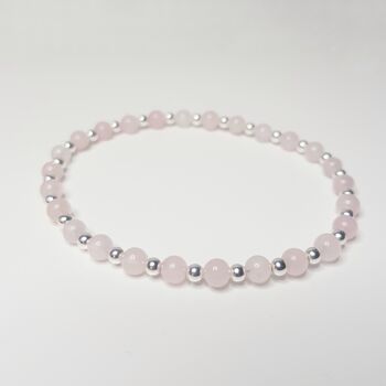 Bracelet Délicat Quartz Rose - Plaqué Or 2