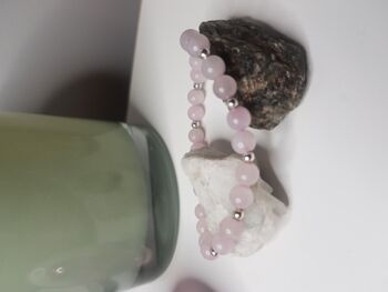 Bracelet Complet Quartz Rose - Plaqué Argent 3