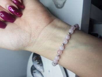 Bracelet complet en quartz rose - Argent sterling 2