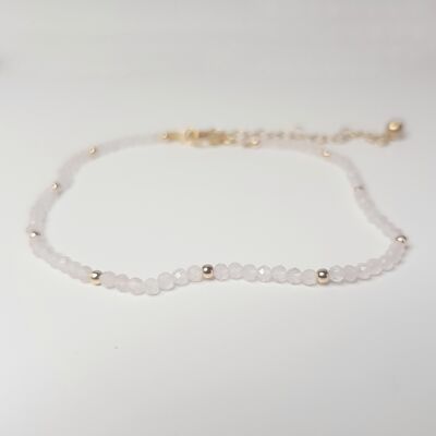 Bracciale grazioso in quarzo rosa - Gold Filled