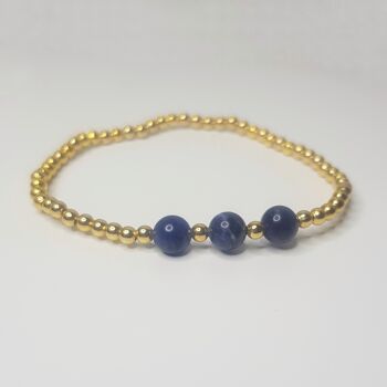 Bracelet Sodalite Triple Cristal - Gold Filled 2