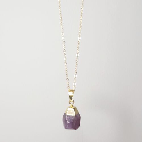 Amethyst Gold Topped Necklace