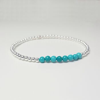 Bracelet Bande Turquoise Dainty - Plaqué Argent 1