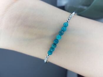 Bracelet Bande Turquoise Dainty - Plaqué Argent 2