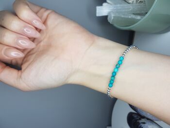 Bracelet Bande Turquoise Dainty - Plaqué Argent 4