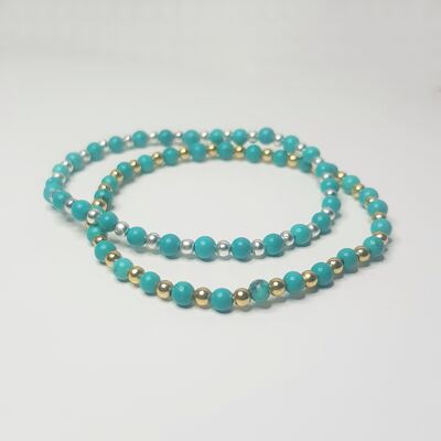 Bracelet Délicat Turquoise - Plaqué Argent