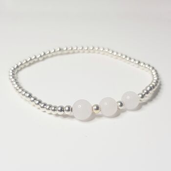 Bracelet Triple Cristal Jade Blanc - Gold Filled 2