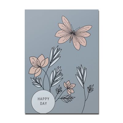 Postkarte "Happy Day" Schmetterling