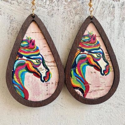 Simple Fashion Western Denim Wooden Women's Earrings