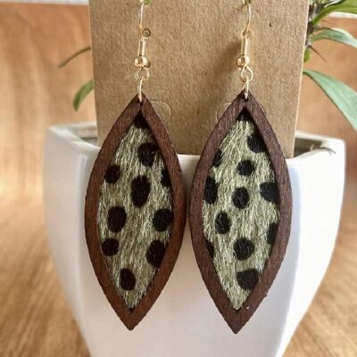 Simple Leopard Print Western wooden Leather Women's Earrings