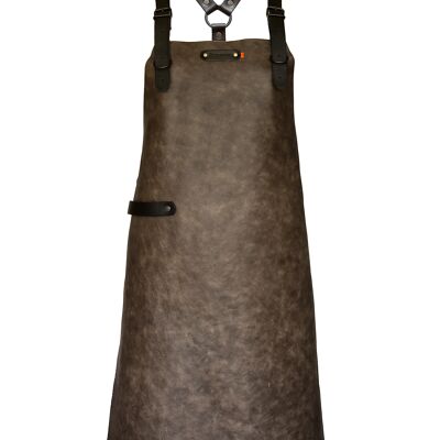 Xapron Leder (BBQ) Schürze Atlanta Schulterband (M, Taupe)