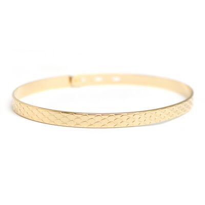 Brazalete de mujer con cinta de carey bañado en oro - grabado ONLY YOU