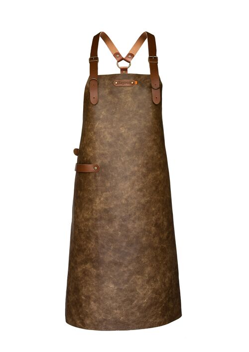 Xapron leather (BBQ) apron Atlanta shoulderband (L, Camel)