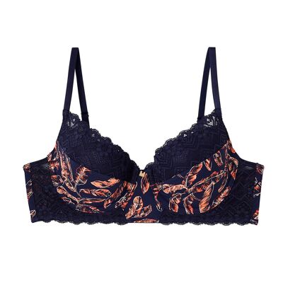 Padded molded cup bra in French lace YAOUNDE