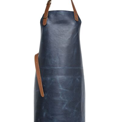 Xapron leather (BBQ) apron Tennessee (L, Blue)