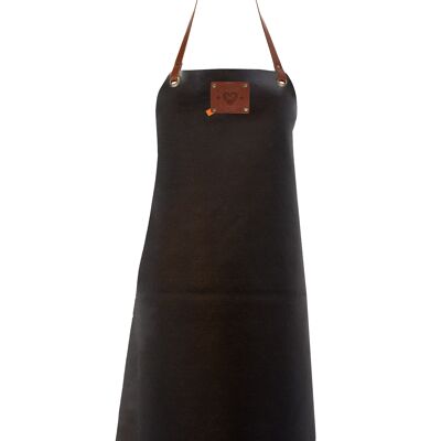 Xapron leather (BBQ) apron Ladies (M, Black)