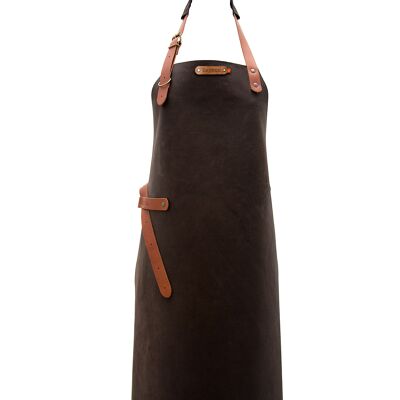 Xapron leather (BBQ) apron Utah (M, Choco)