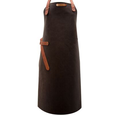 Xapron leather (BBQ) apron Utah (L, Choco)