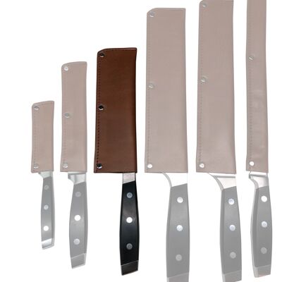 Protector de cuchillo de cuero Buffalo Cognac - 18 cm