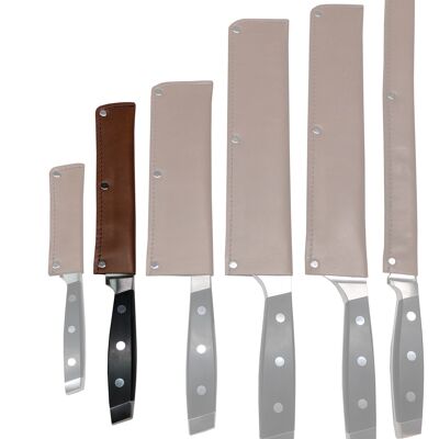 Protector de cuchillo de cuero Buffalo Cognac - 16 cm