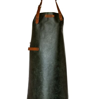 Xapron leather (BBQ) apron New York (M, Green)