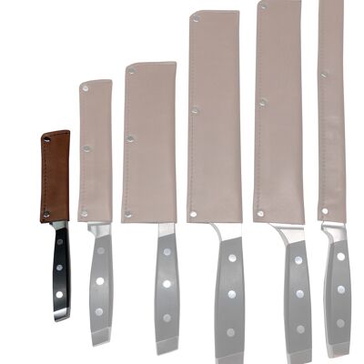 Protector de cuchillo de cuero Buffalo Cognac - 10 cm