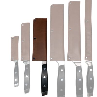 Leather knife protector Buffalo Cognac - 18 cm