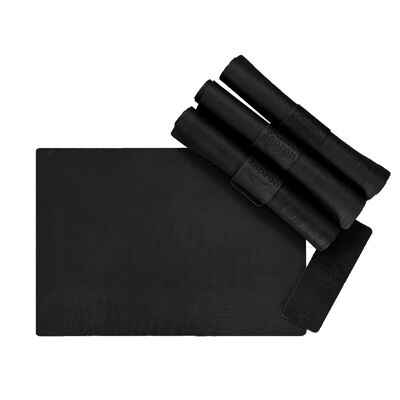 Set de table Buffalo imprimé caïman avec rond de serviette - Couleur Noir