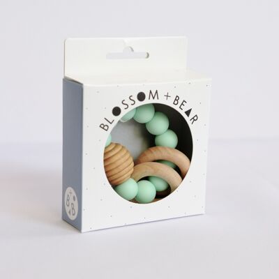 Mint beehive Silicone and wooden teething toy